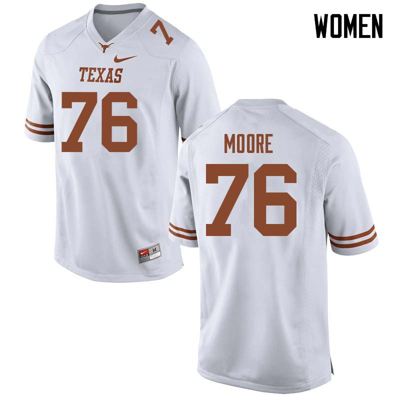 Women #76 Reese Moore Texas Longhorns College Football Jerseys Sale-White